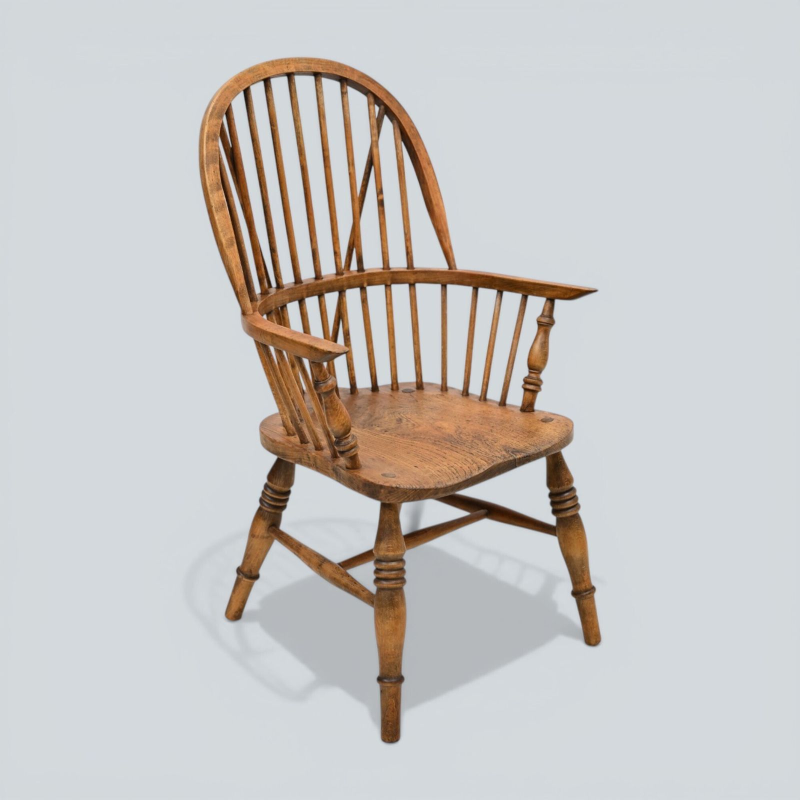 Stick Back Windsor Chair Elm And Beech Antique Bow Back Carver Free* Uk Delivery photo vintage