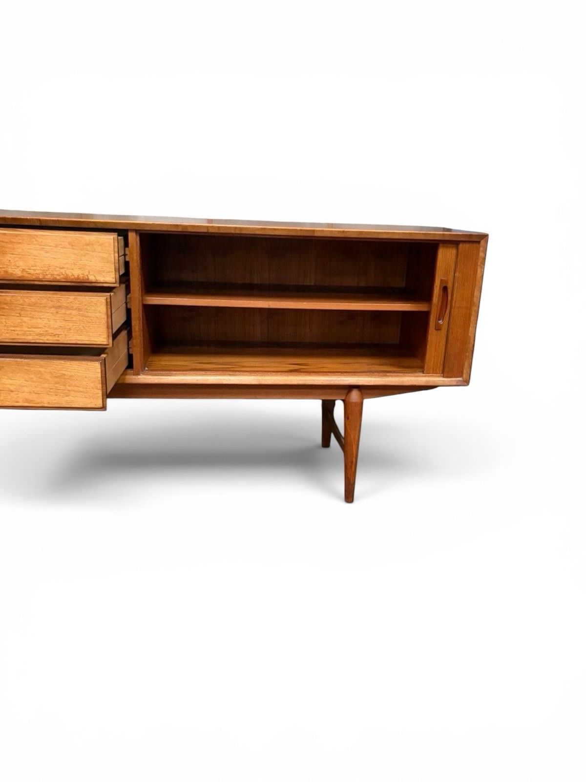 1195.0 Swedish Omer Lefevre Meubelabriek Teak Sideboard Tambour Door Rare Mid Century photo