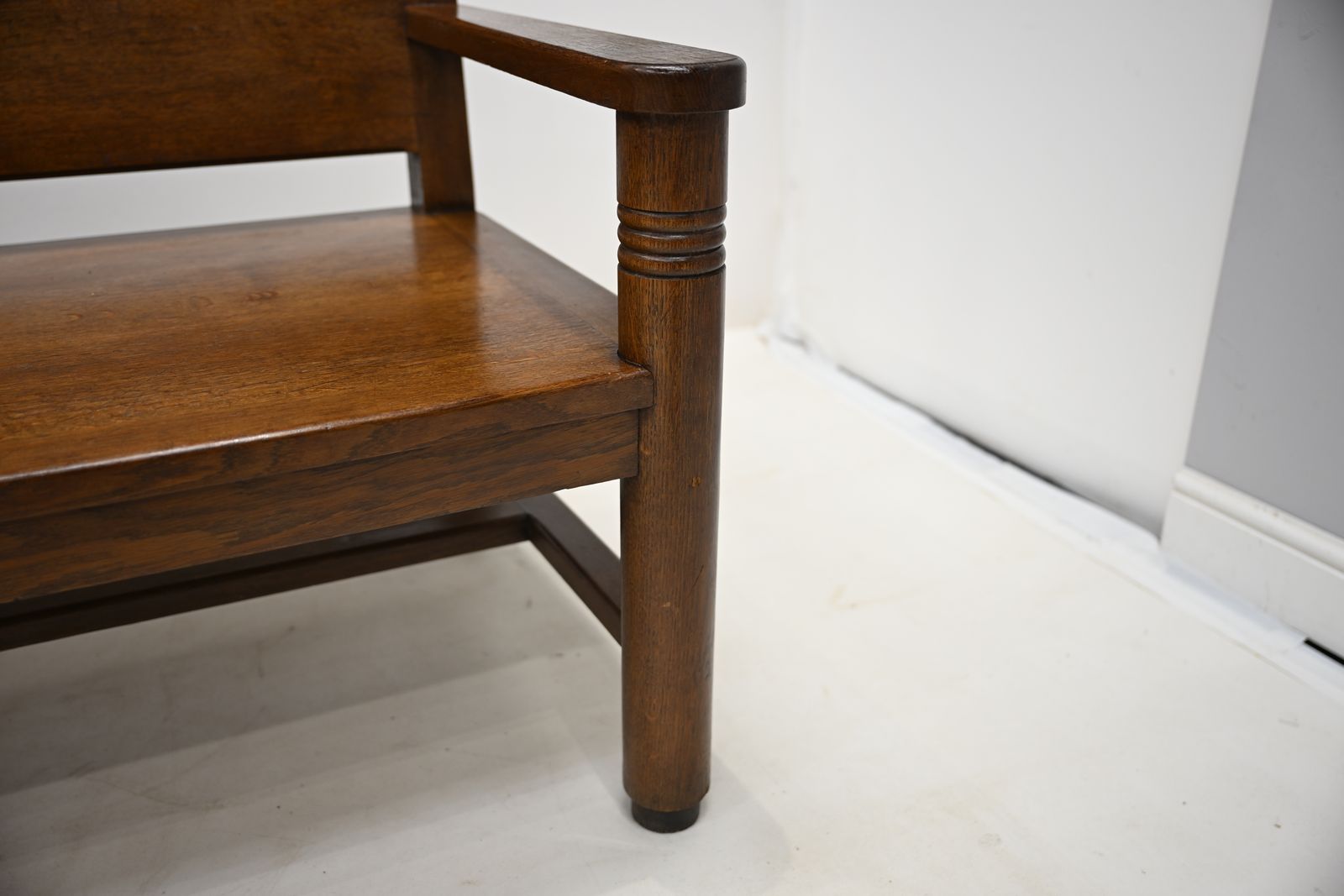 photo vinterior Large French Deco Bench & 3 Chairs P Bouillot Label Oak 1930s Free* Delivery