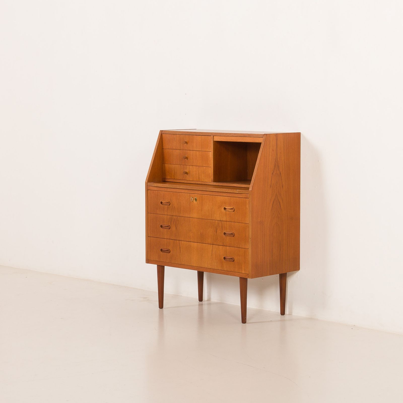 Danish Teak Secretaire With Hidden Vanity, 1960s photo buy