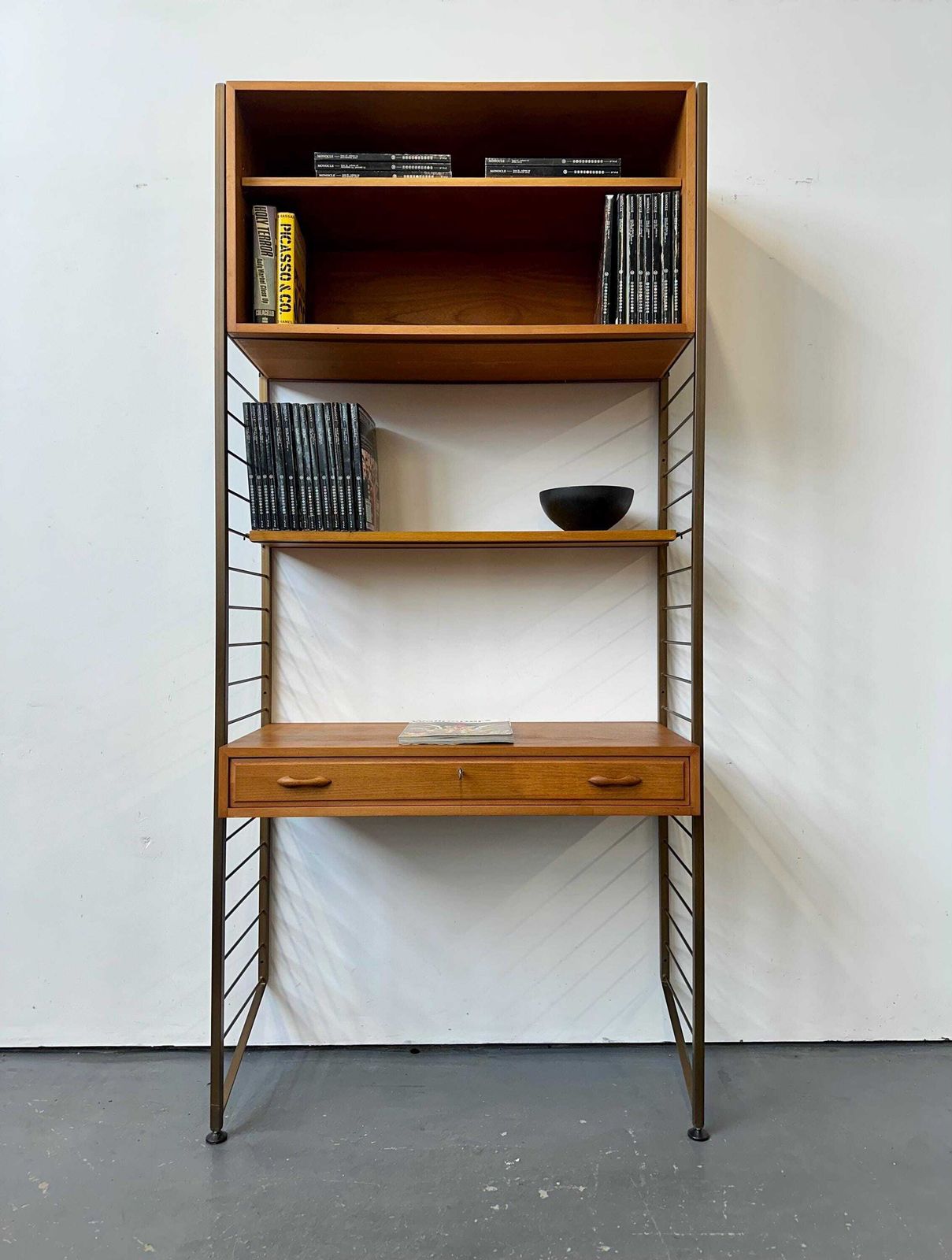 Vintage 1970s Ladderax Staples Teak Shelving / Desk / Bookcase. Retro Danish Mid Century Heals photo vinterior