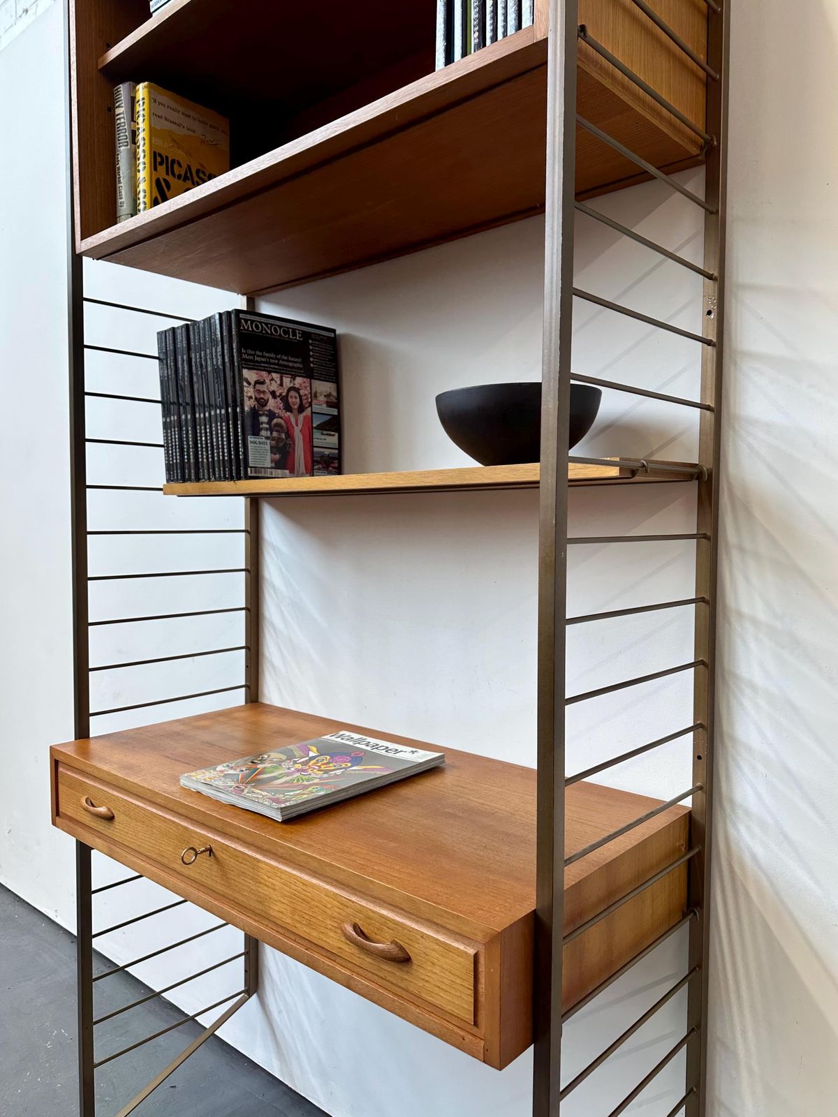 photo furniture Vintage 1970s Ladderax Staples Teak Shelving / Desk / Bookcase. Retro Danish Mid Century Heals
