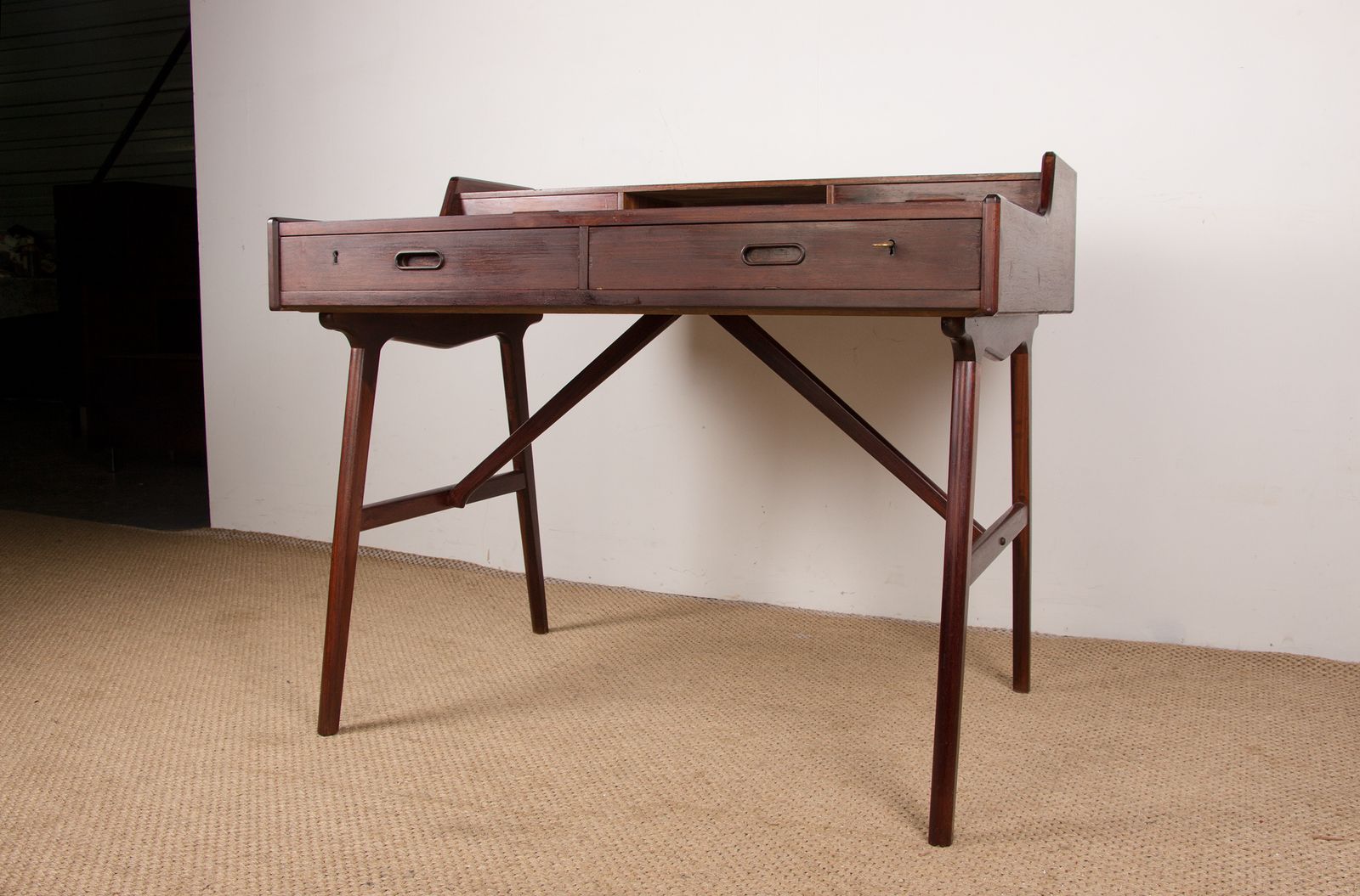 Danish Rosewood Desk, Model 56 By Arne Wahl Iversen For Vinde Mobelfabrik 1960. photo Furniture