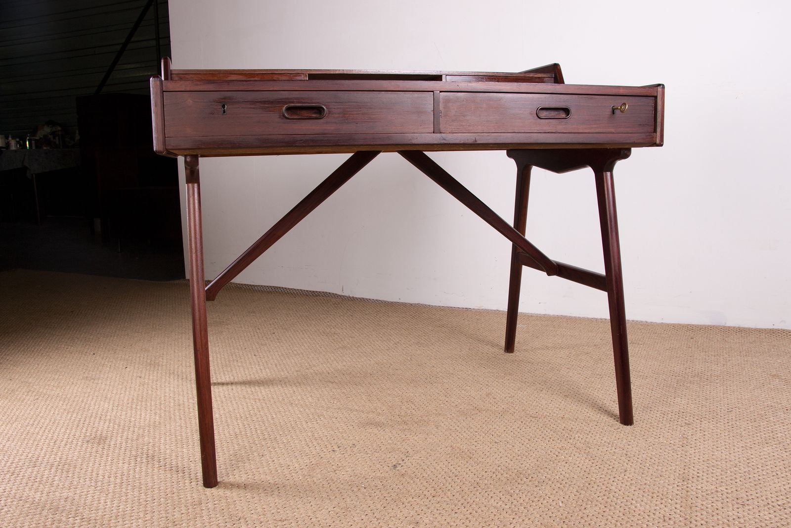 photo buy Danish Rosewood Desk, Model 56 By Arne Wahl Iversen For Vinde Mobelfabrik 1960.
