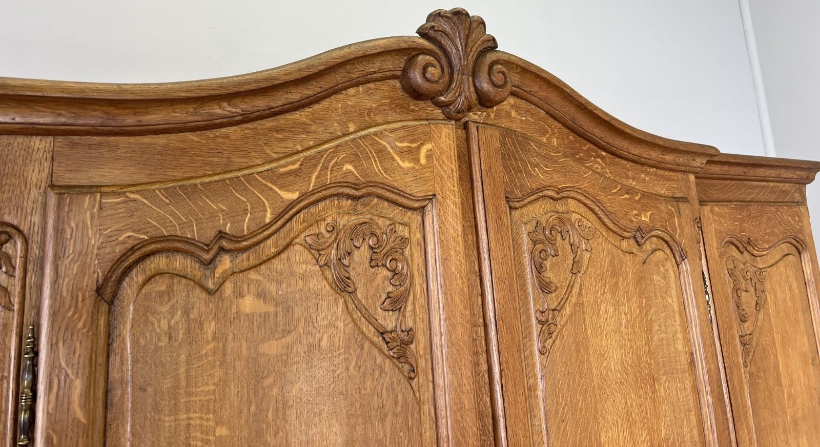 Wardrobe Vintage French Louis XVI Style Oak Four Door Carved Armoire Lot 6099 photo vintage
