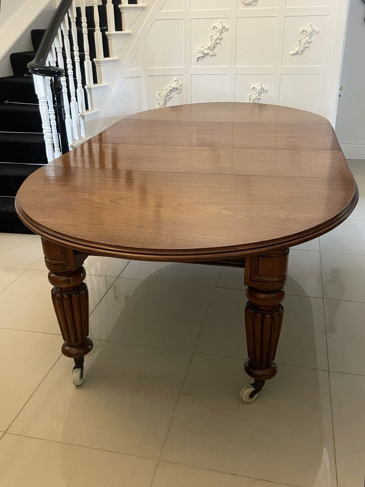 Large 12 Seater Outstanding Quality Antique 19th Century Figured Mahogany Extending Dining Table photo vintage