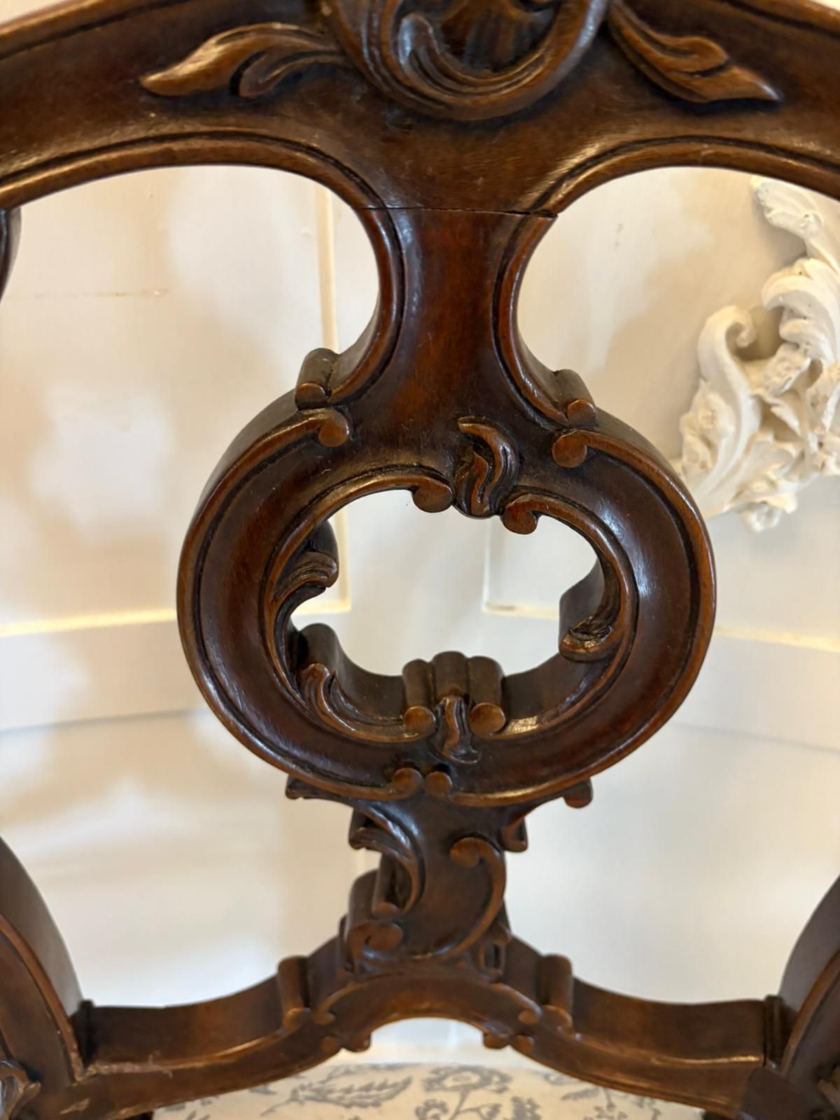 photo for sale Quality Antique 19th Century Carved Walnut Side Chair