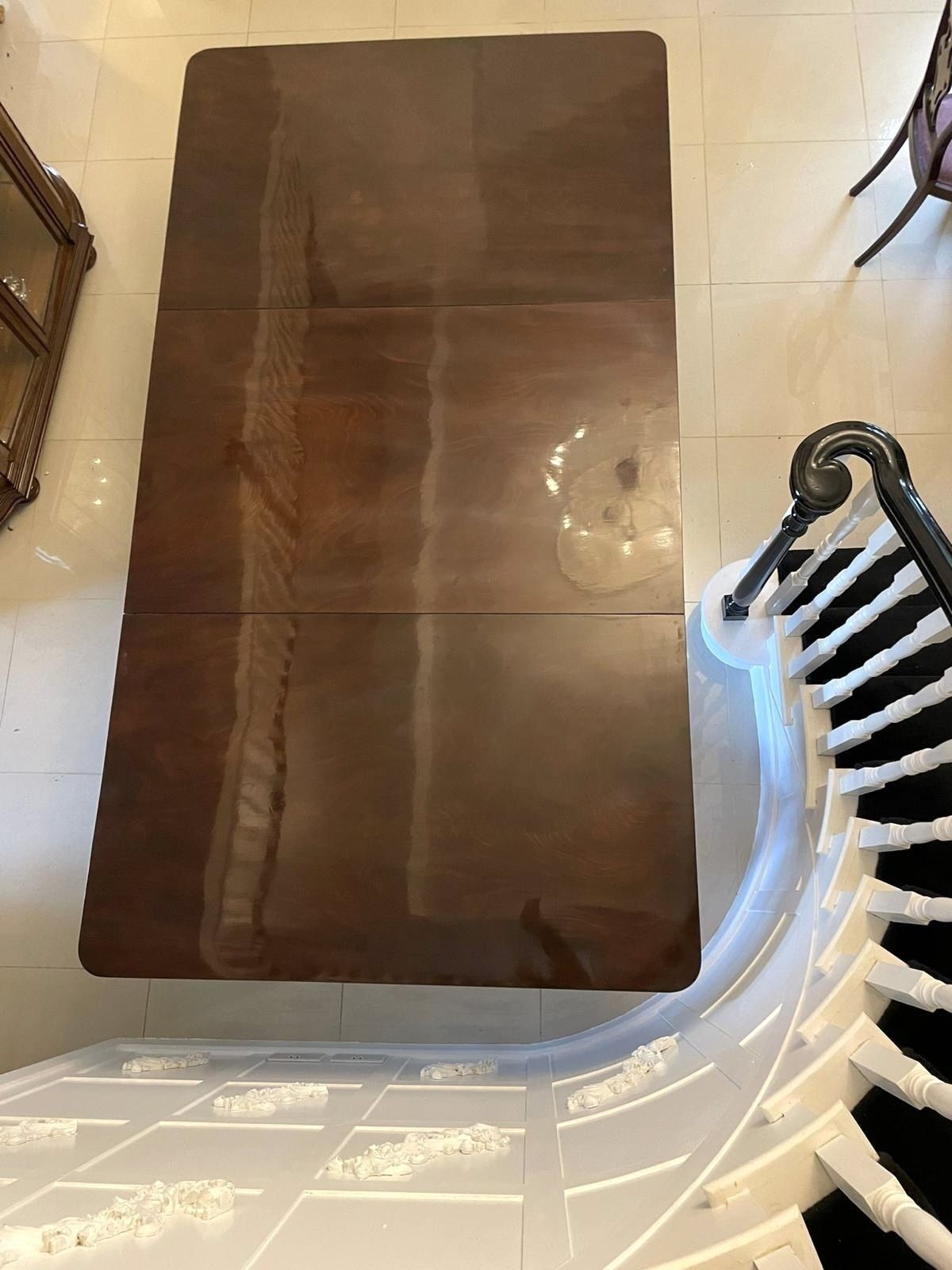 Large Antique 19th Centuryoutstanding Quality Figured Mahogany 3 Pilar Dining Table photo vintage