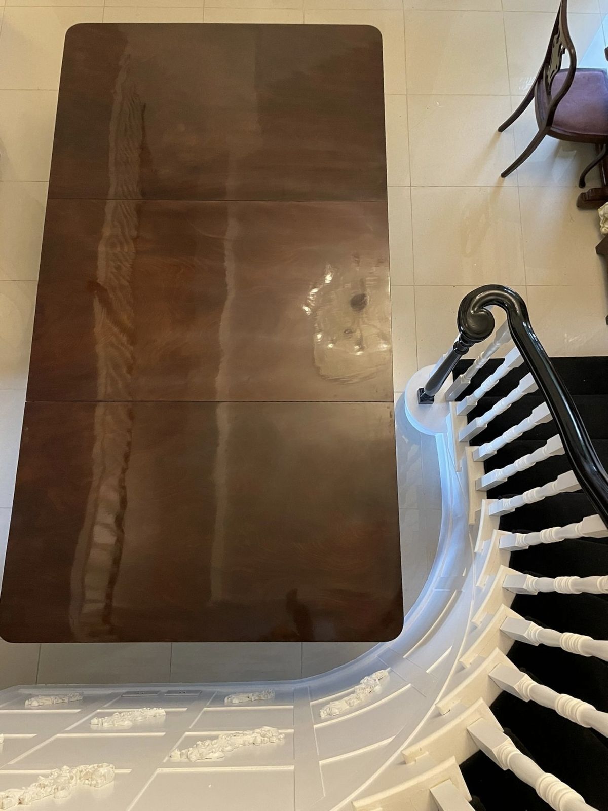photo vintage Large Antique 19th Centuryoutstanding Quality Figured Mahogany 3 Pilar Dining Table