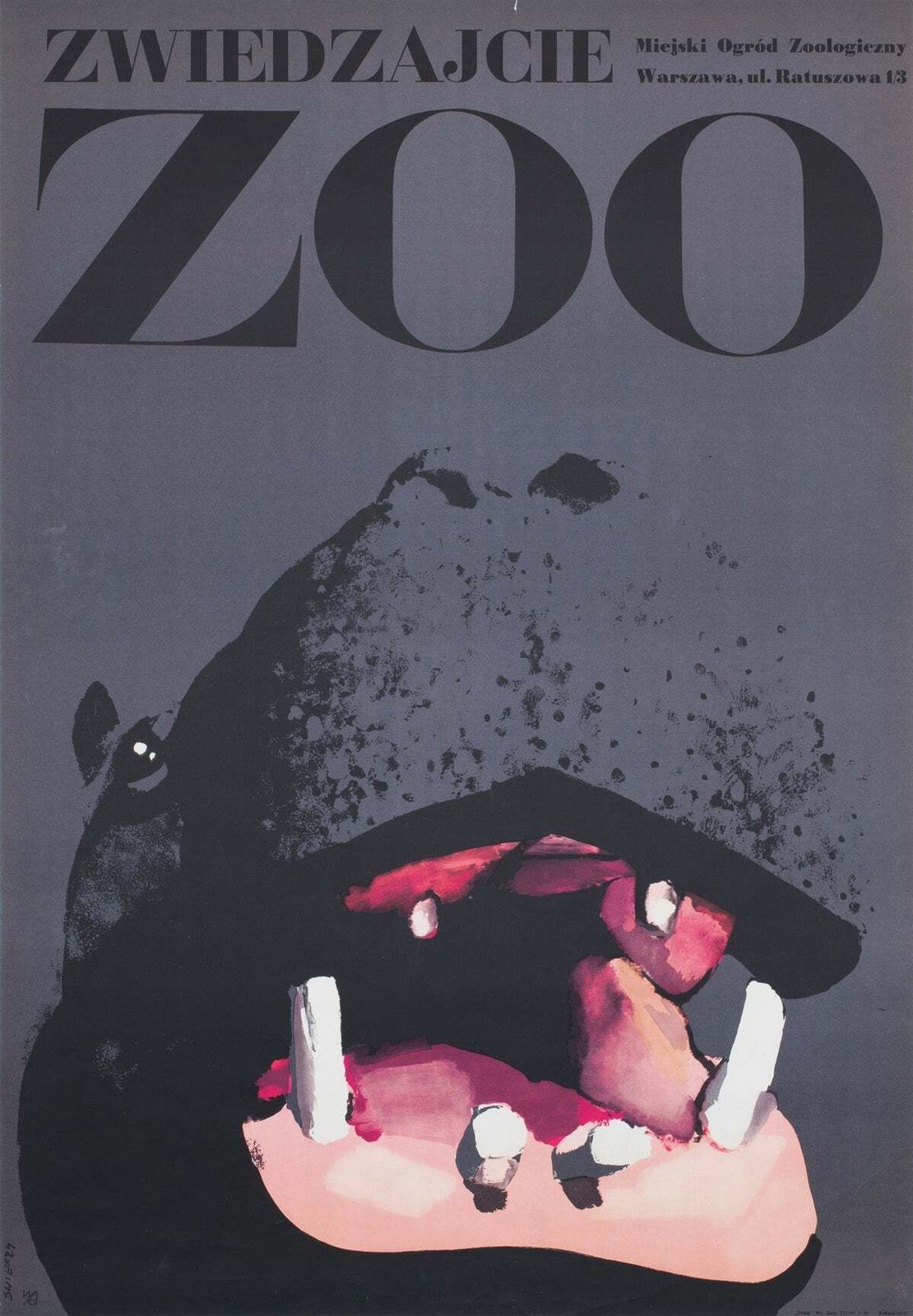 Zwiedzajcie Warszawa Zoo 1967 Polish Poster, Waldemar Swierzy