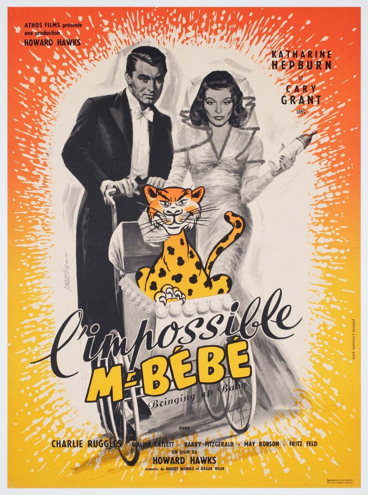 Bringing Up Baby R1950s French Moyenne Film Poster, Jean Mascii