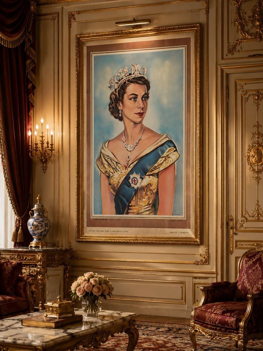 Affiche française du film A Queen Is Crowned, 1953 photo furniture