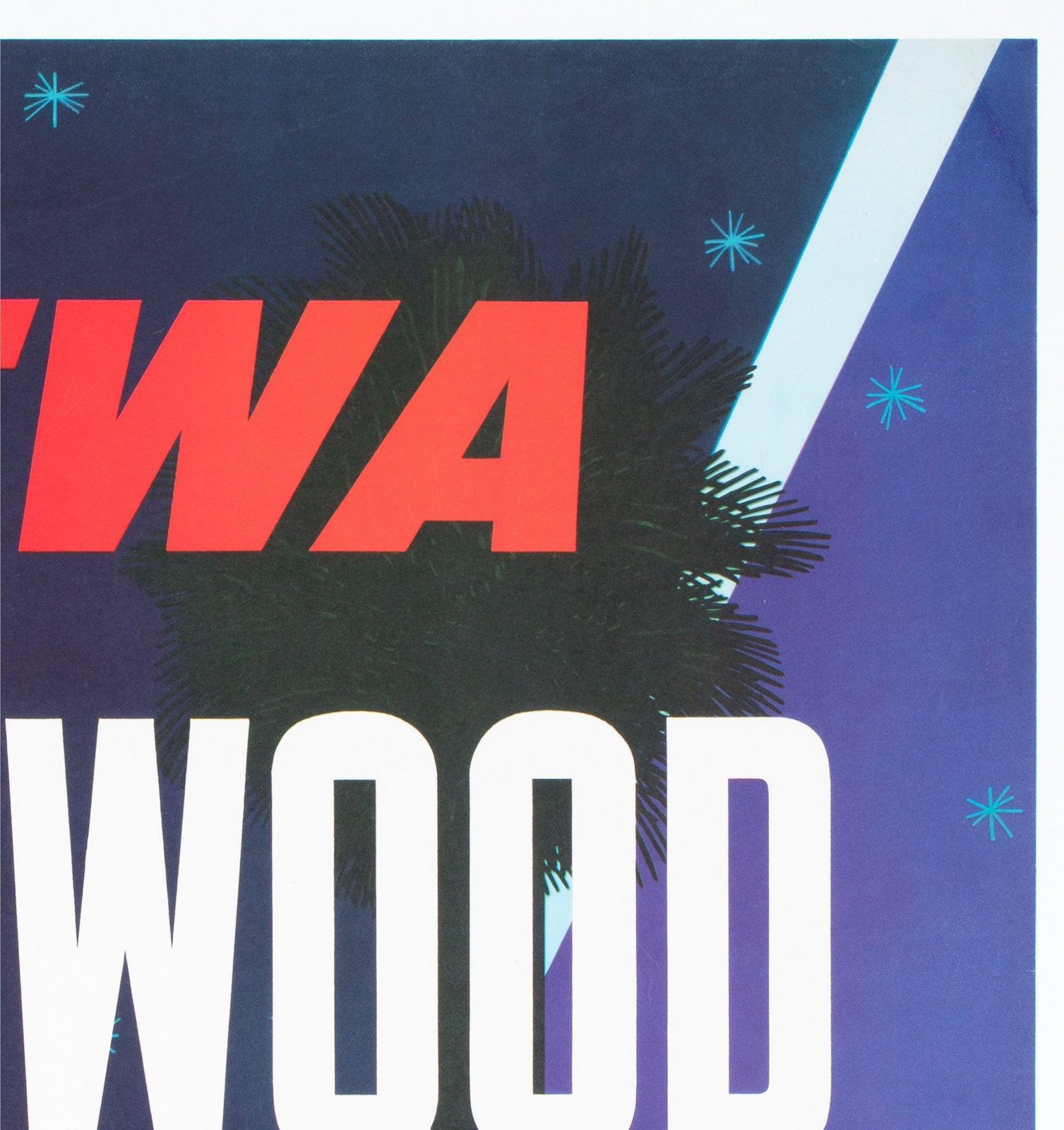 Affiche de voyage TWA Hollywood, vers 1960, par David Klein photo Art