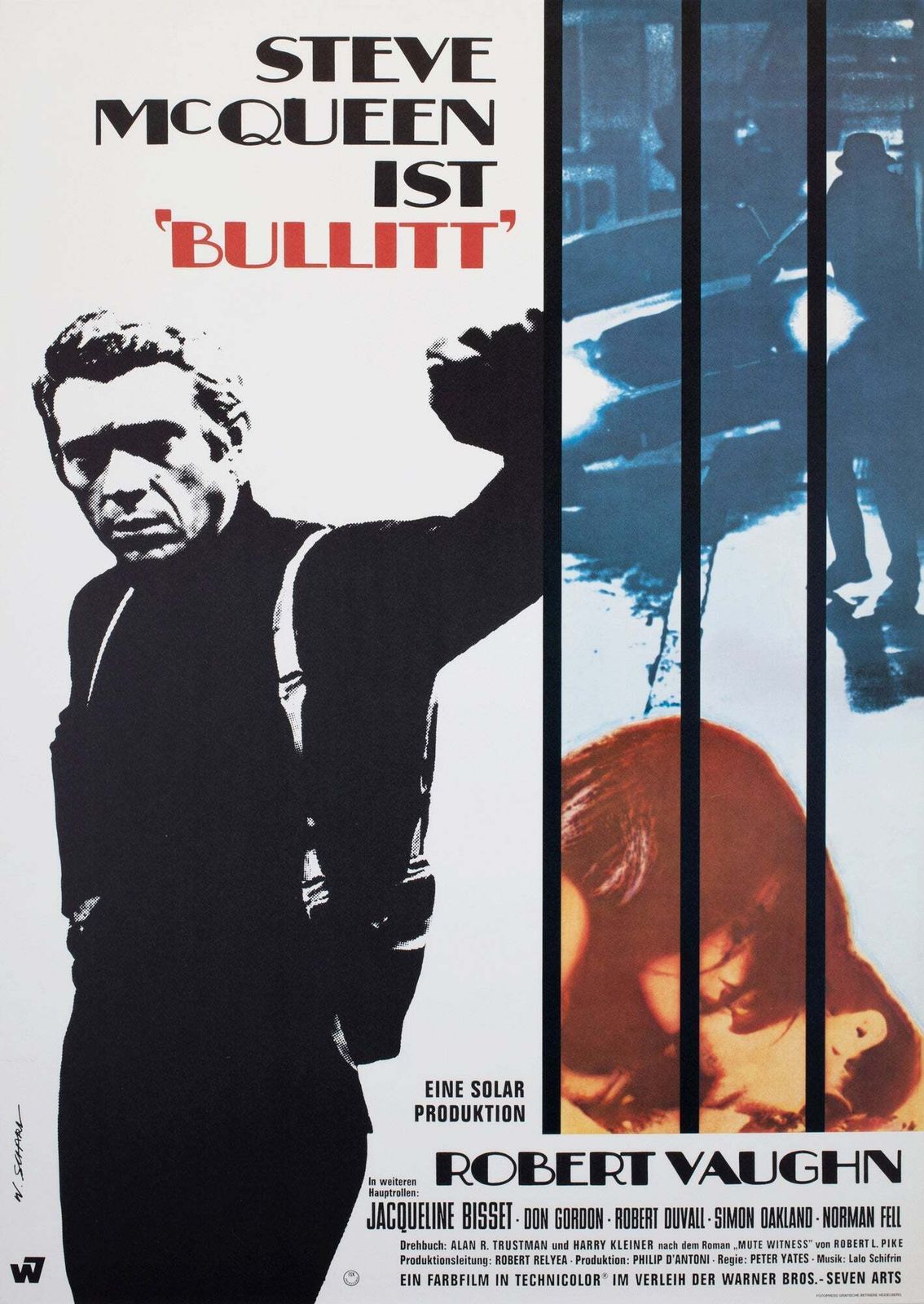 Bullitt 1968 Duitse A1 filmaffiche, Scharl