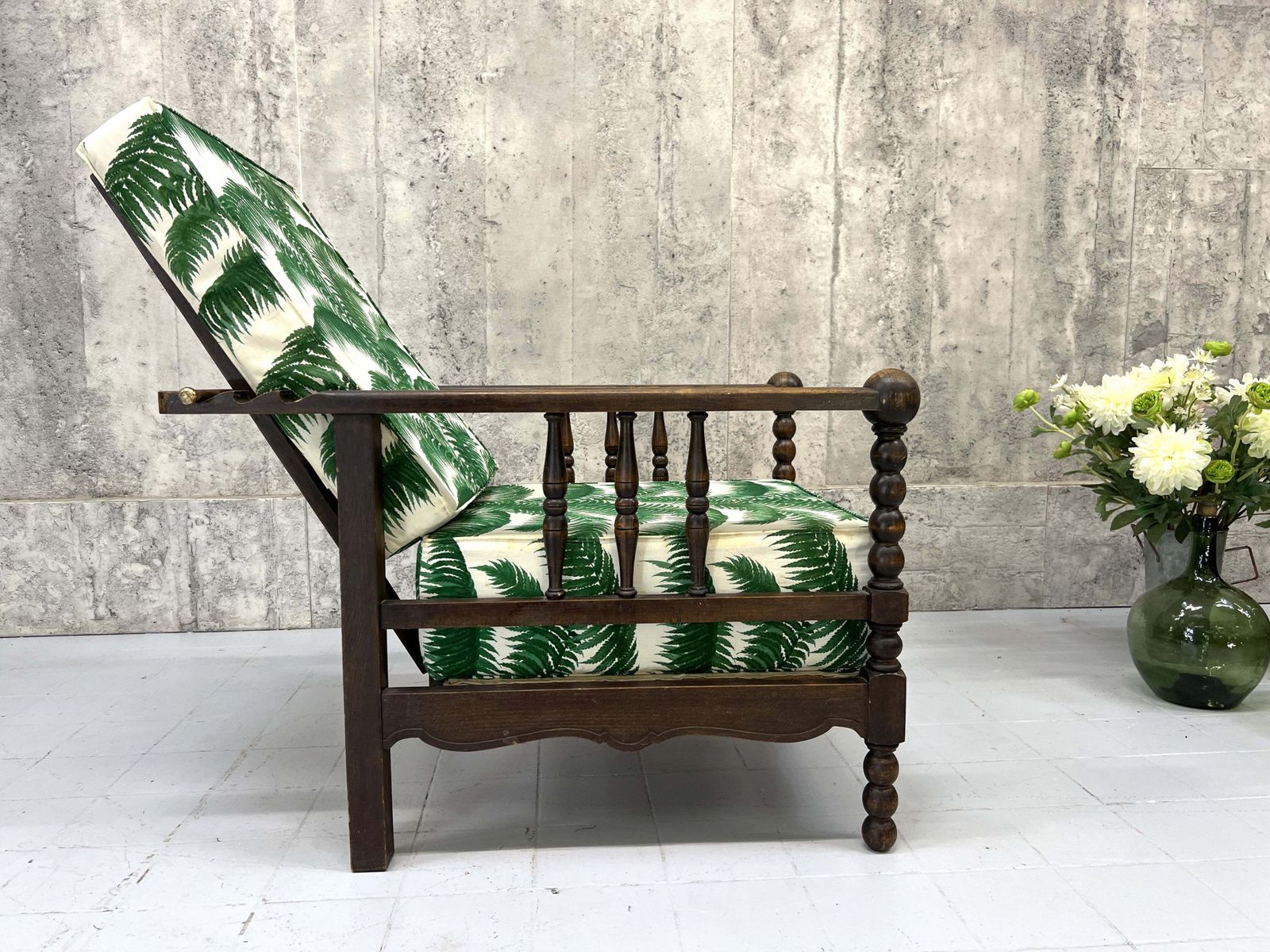 Palm Fronds Reclining Morris Chair To Reupholster photo furniture