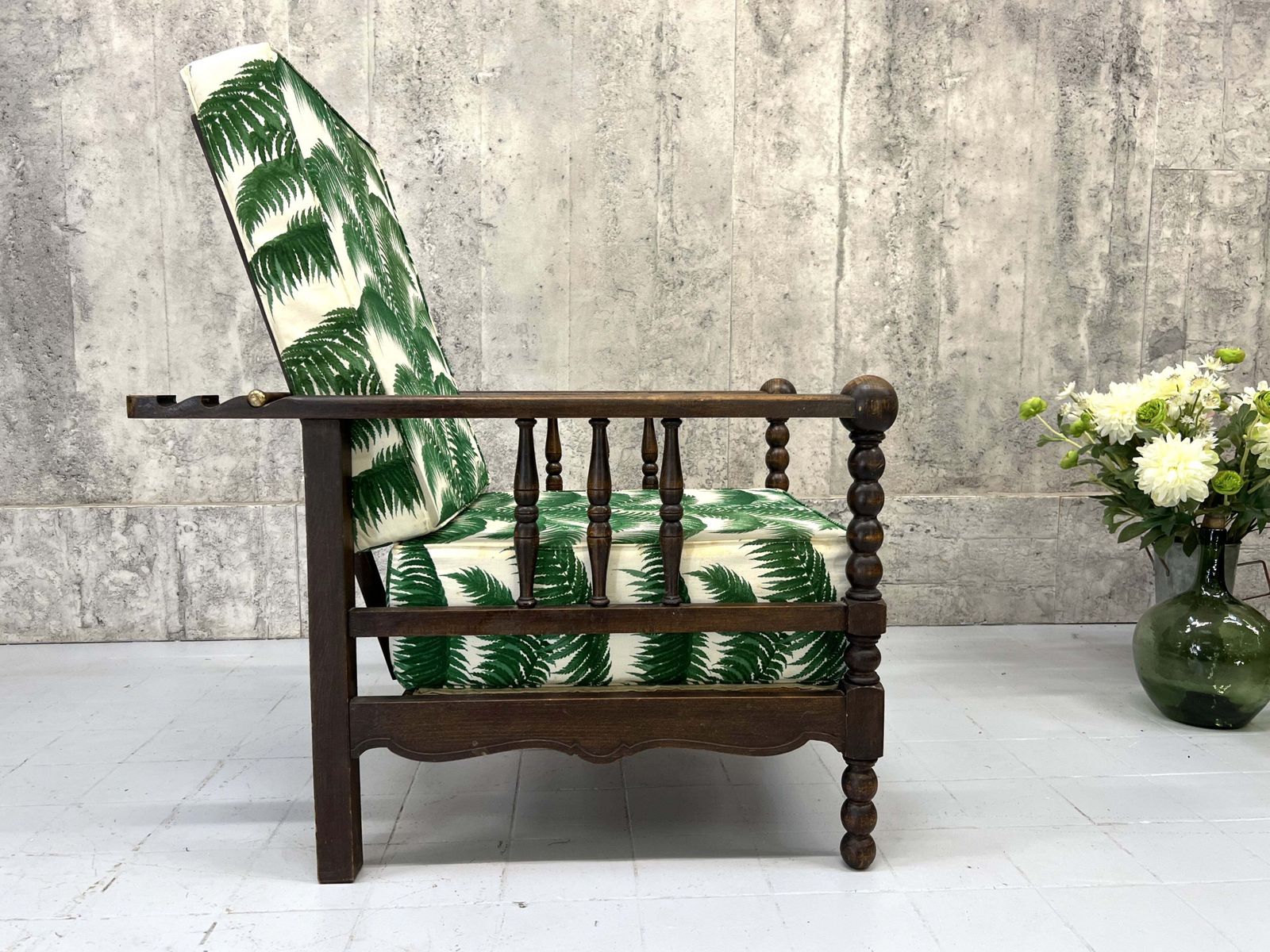 Palm Fronds Reclining Morris Chair To Reupholster photo Furniture