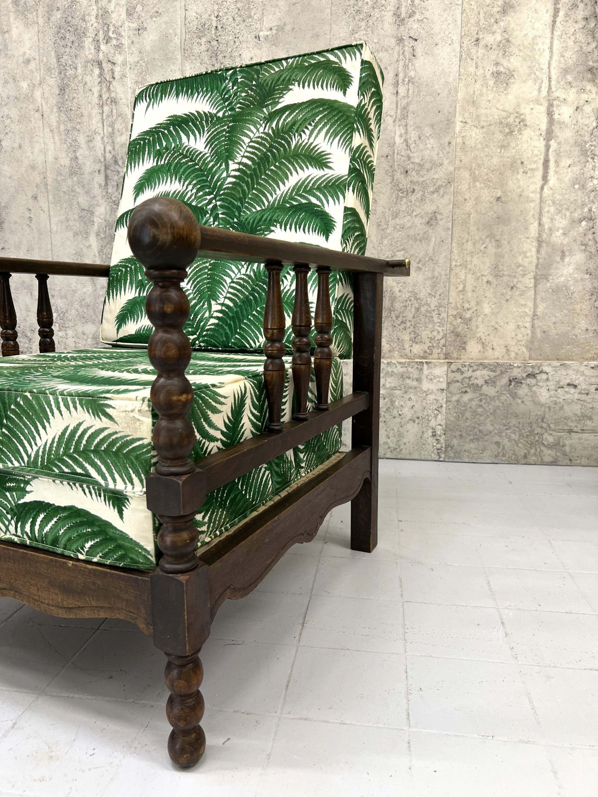 Palm Fronds Reclining Morris Chair To Reupholster photo vintage