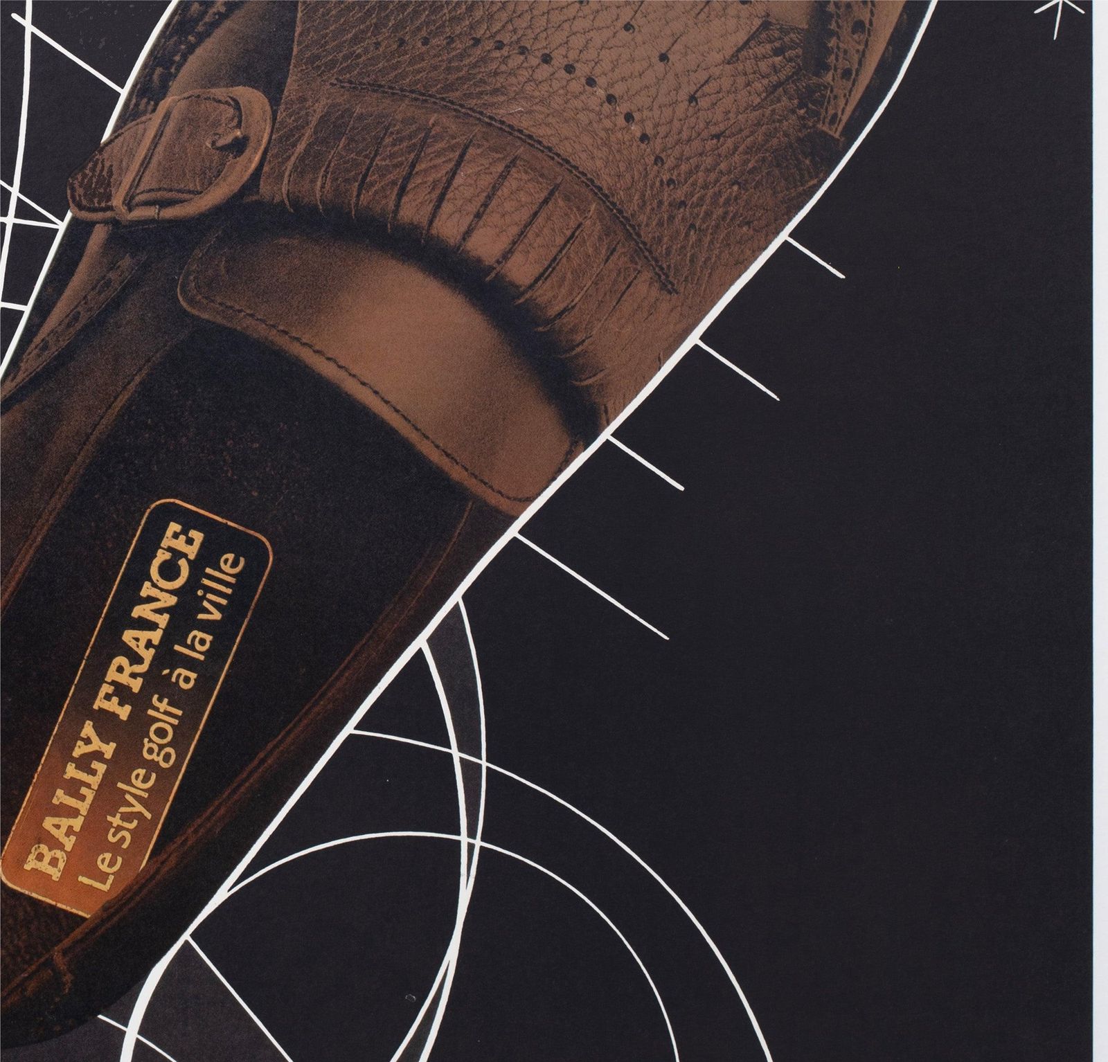 Affiche publicitaire Bally C1980 pour chaussures de golf, par Roger Bezombes photo vinterior