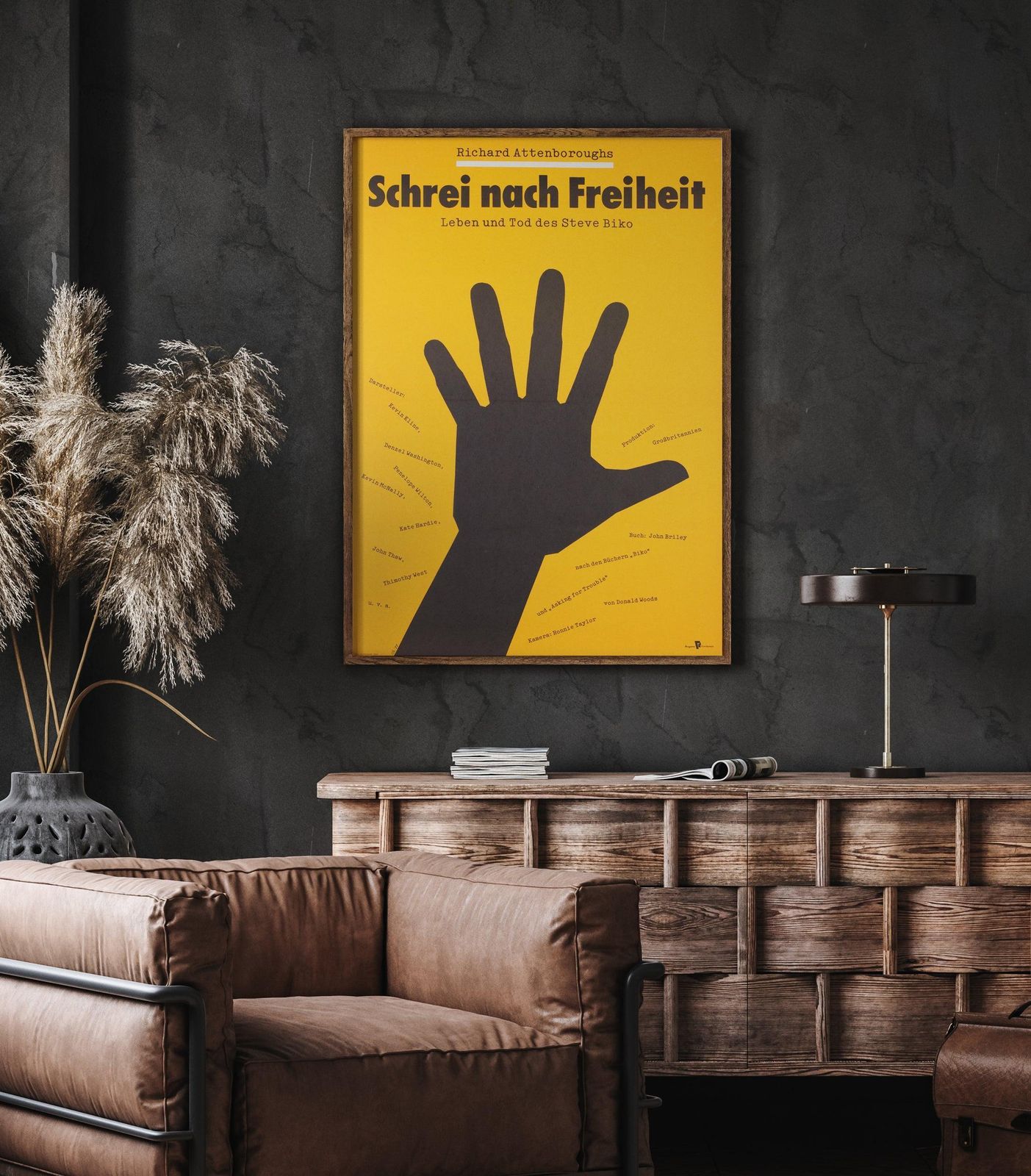 Affiche de cinéma est-allemande A1 Cry Freedom 1988, Birgitt Oßwald photo furniture