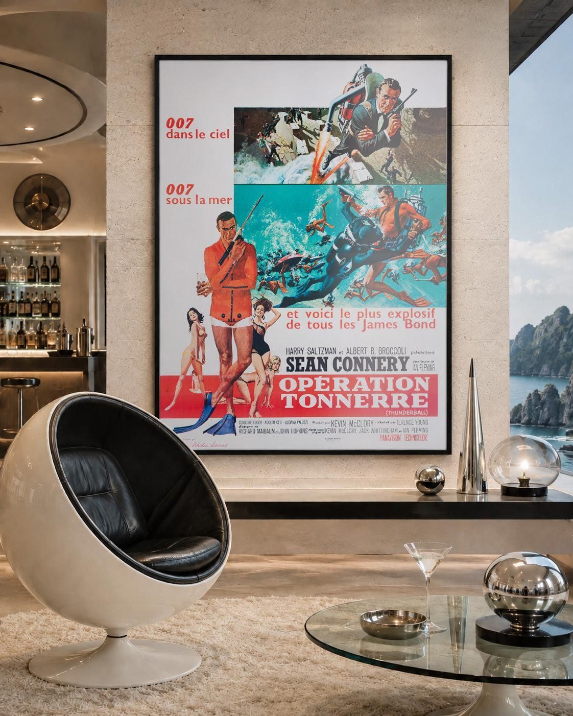 Thunderball 1965 Franse Grande filmaffiche, Robert McGinnis en Frank McCarthy photo furniture