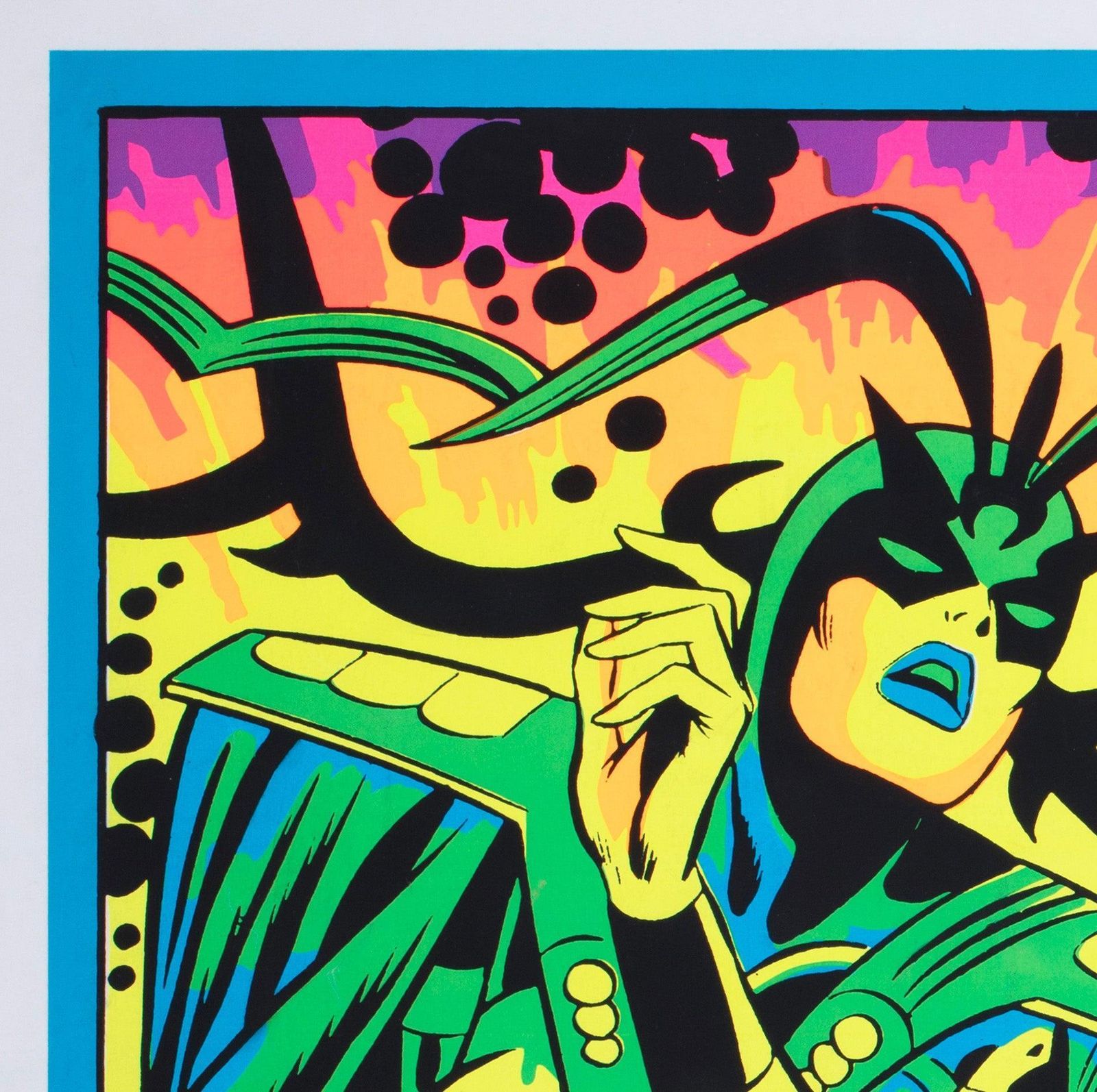 Marvel 1971 Blacklight No4010 Odin And Hela Poster, Jack Kirby photo for sale