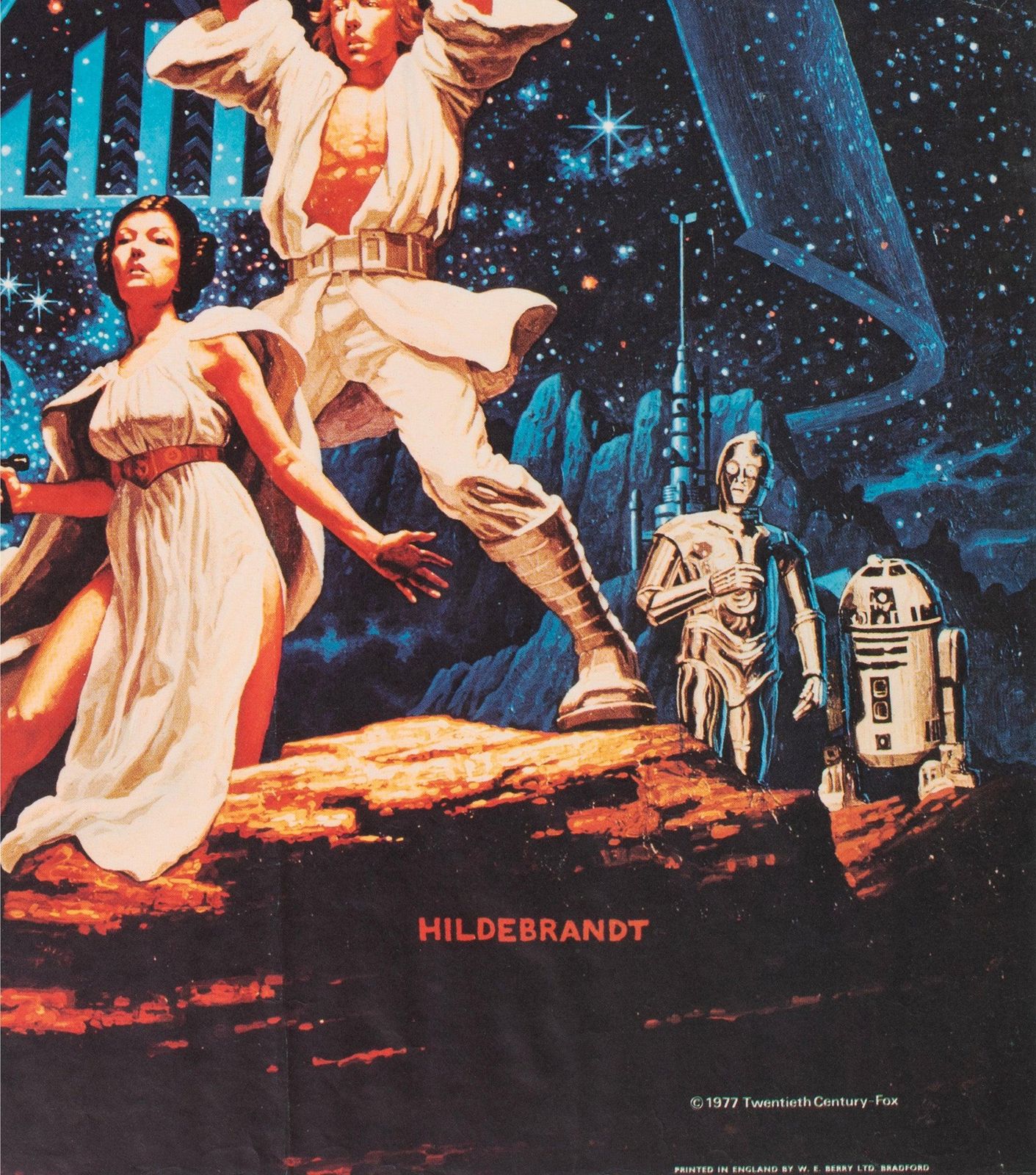 Star Wars 1977 Uk Quad Film Poster, Greg And Tim Hildebrandt photo vintage