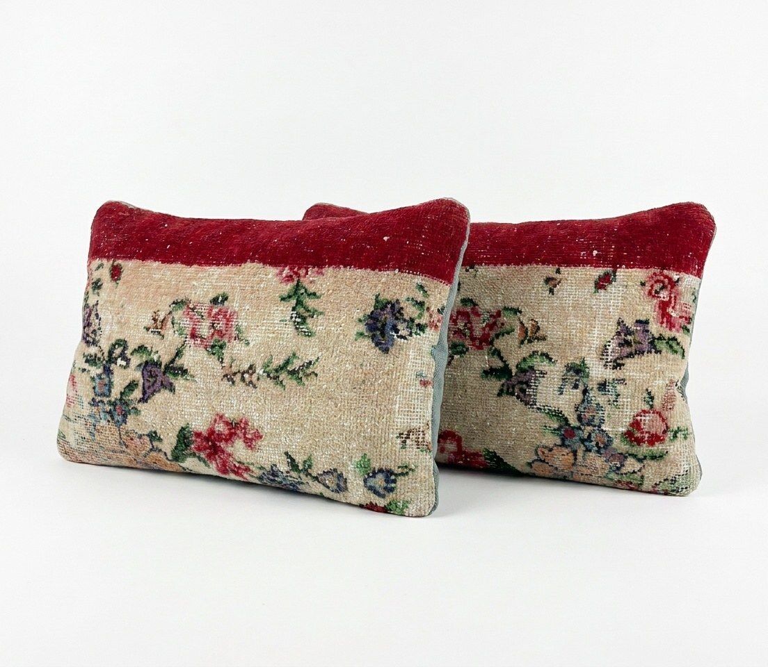 Turkische wollen lendenkussen hoes 40 x 60 cm, set van twee photo furniture