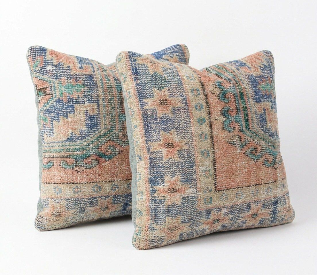 Bohemian Turkish Rug Pillow Cover 60 X 60 Cm   Set Of Two photo for sale