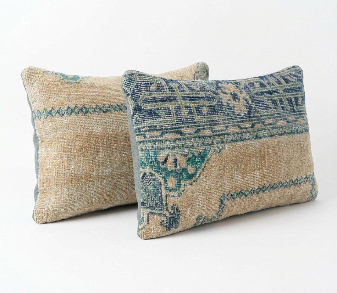 Housse de coussin lombaire bohémienne en kilim, 40 x 60 cm, lot de deux photo furniture