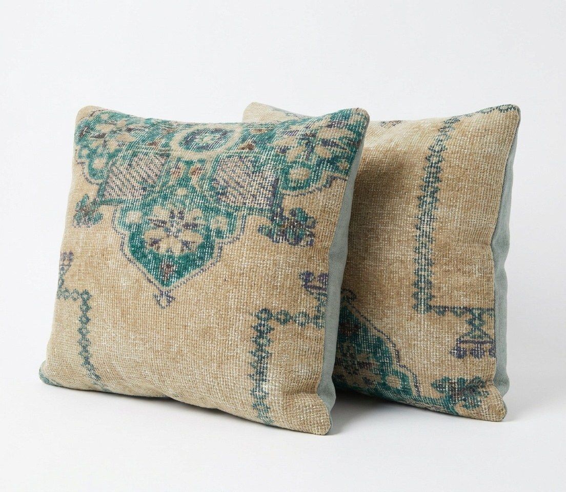 Anatolian Oushak Rug Pillow Cover 50 X 50 Cm   Set Of Two photo furniture