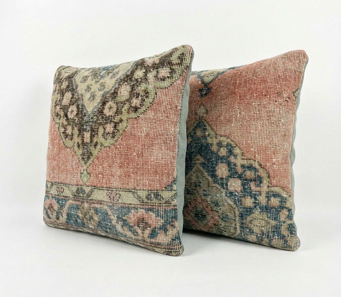 Housse de coussin en tapis turc 50 x 50 cm, lot de deux photo furniture