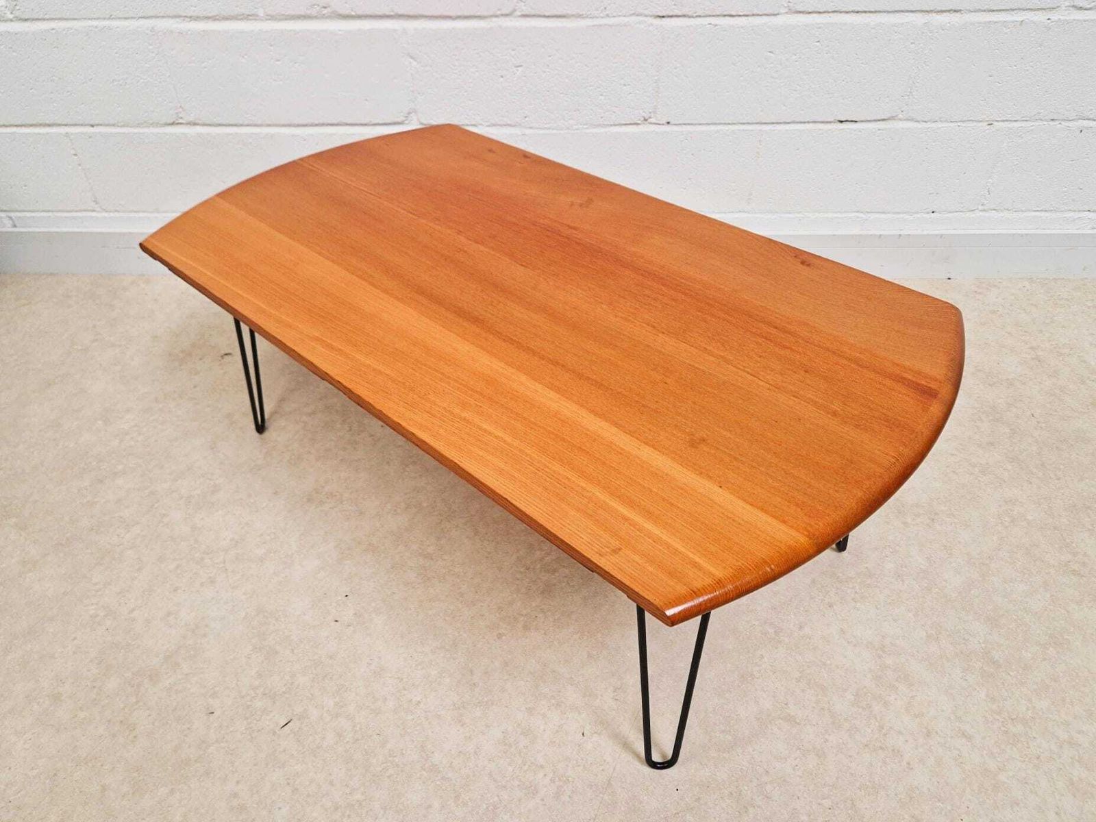 Ercol Solid Elm & Steel Hairpins Salvaged Mid Century Coffee Table Pg194 photo for sale