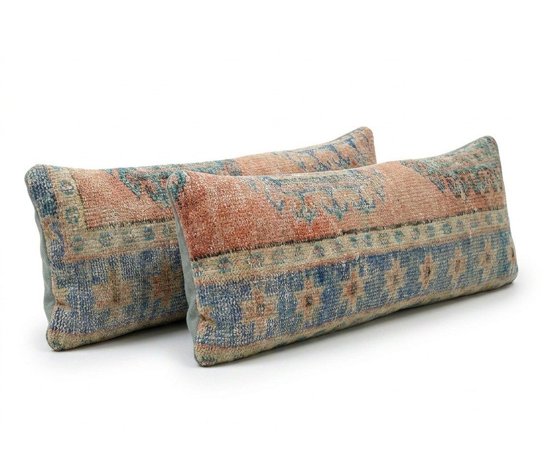 Turkse beddengoed vloerkleed kussenhoes 40 x 120 cm, set van twee photo furniture