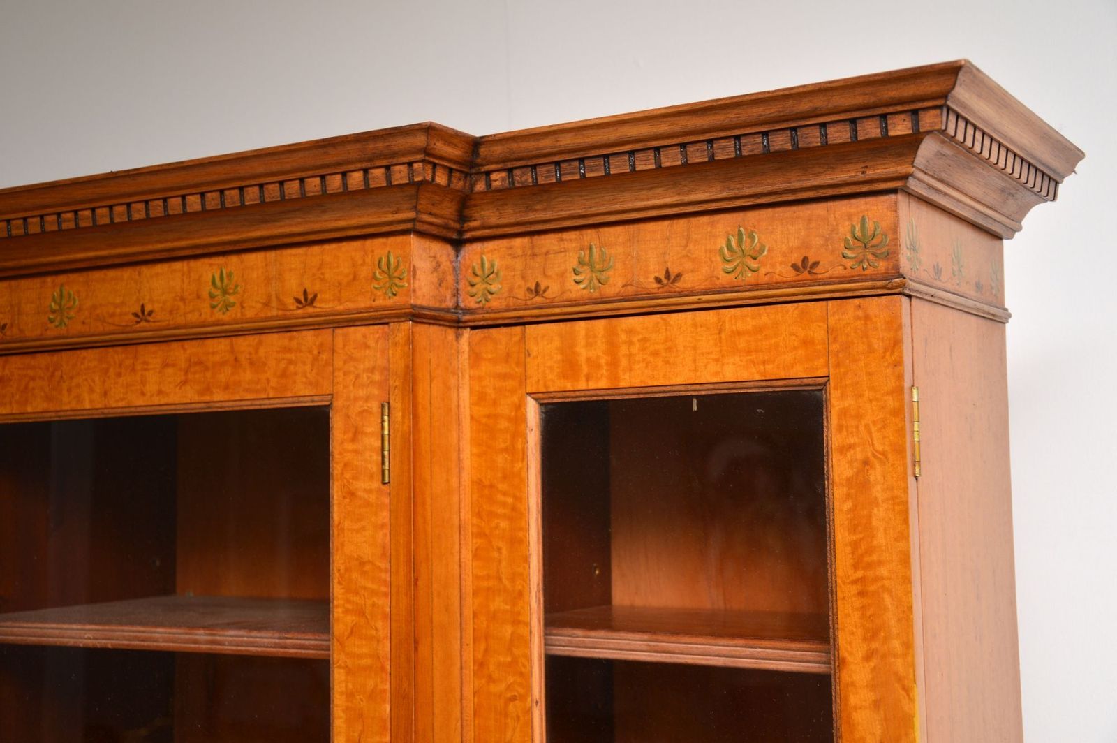 Antique Georgian Style Painted Satinwood Bookcase photo Furniture