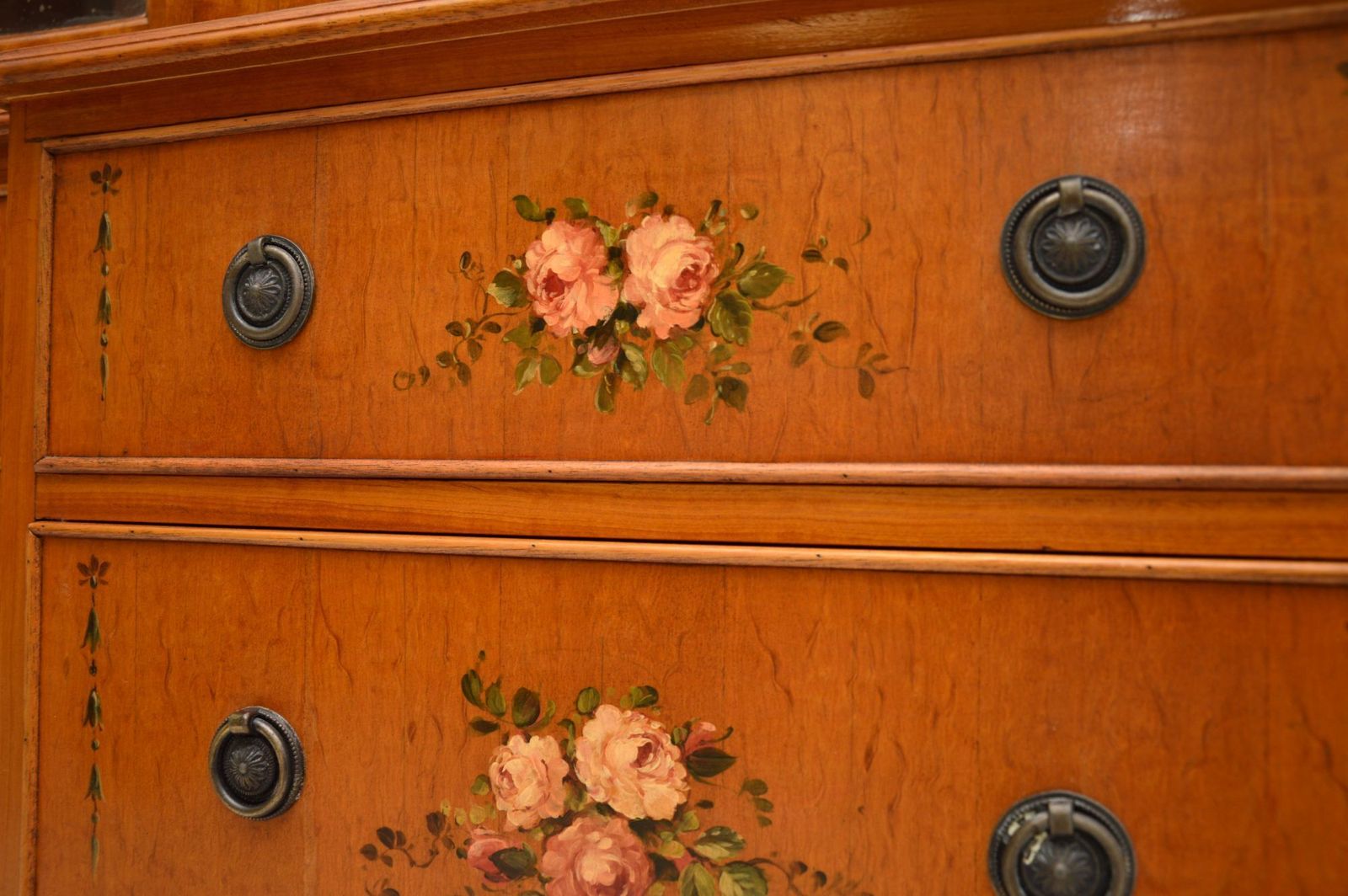Antique Georgian Style Painted Satinwood Bookcase photo buy