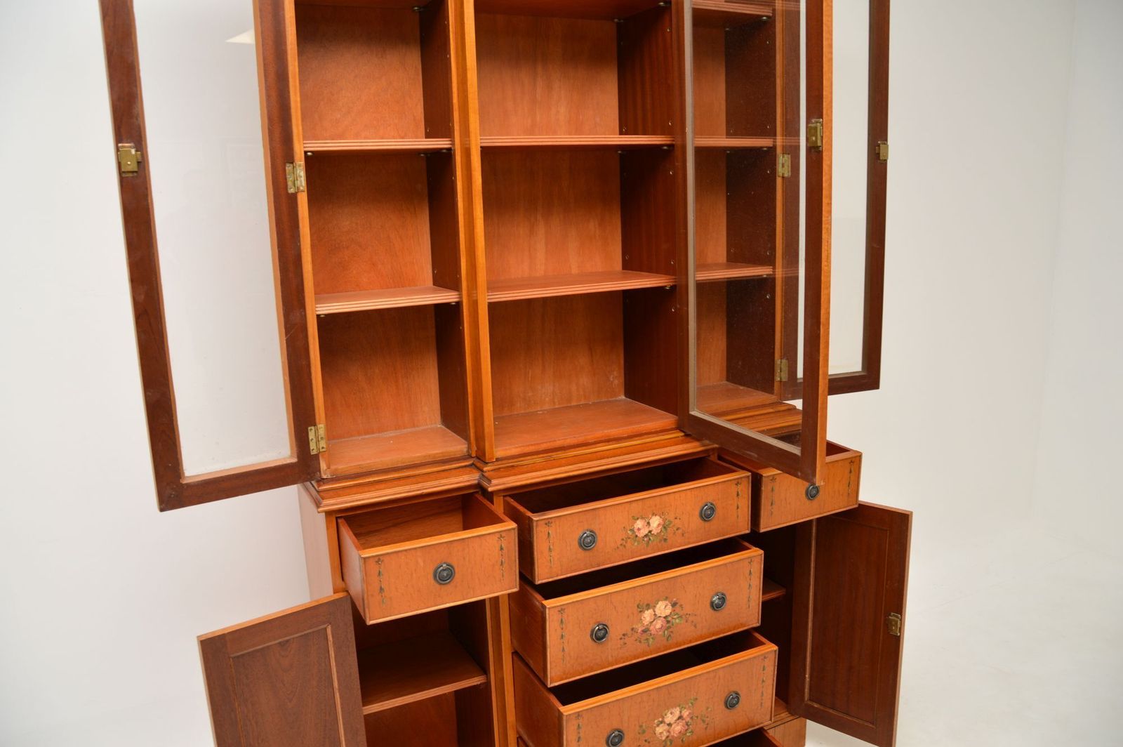 photo for sale Antique Georgian Style Painted Satinwood Bookcase