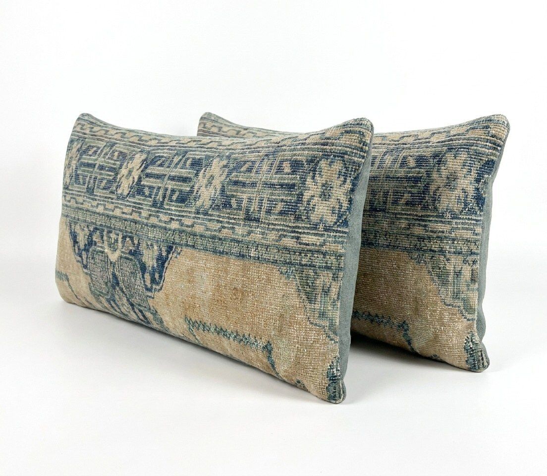 Turkische Oushak beddengoedkleed kussenhoes 40 x 120 cm, set van twee photo furniture