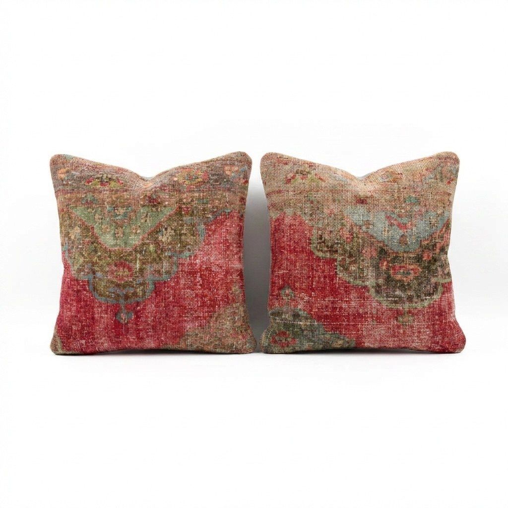 Turkish Rug Pillow Cover 58 X 58 Cm   Set Of Two