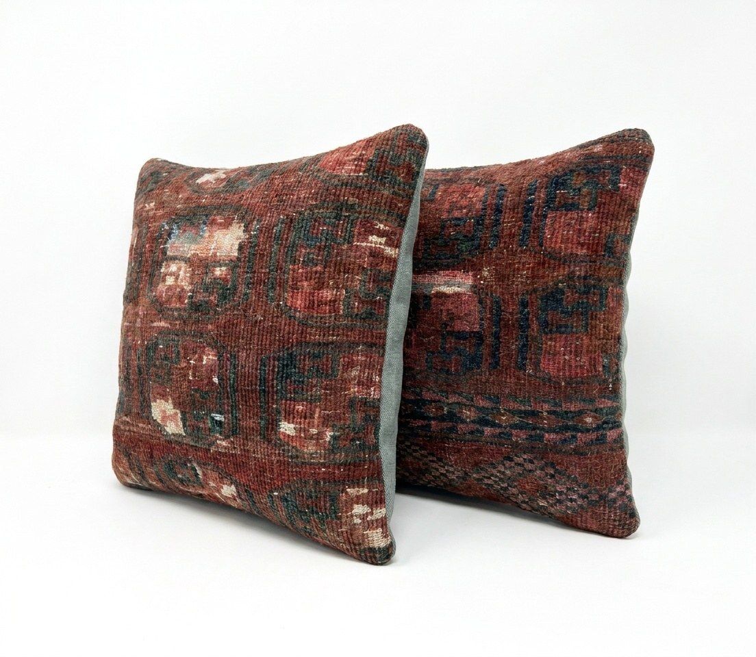 Housse de coussin en tapis Oushak turc, 50 x 50 cm, lot de deux photo furniture