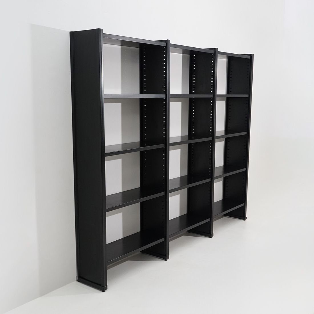 Black Metal Bookcase, 1970s, Industrial photo furniture