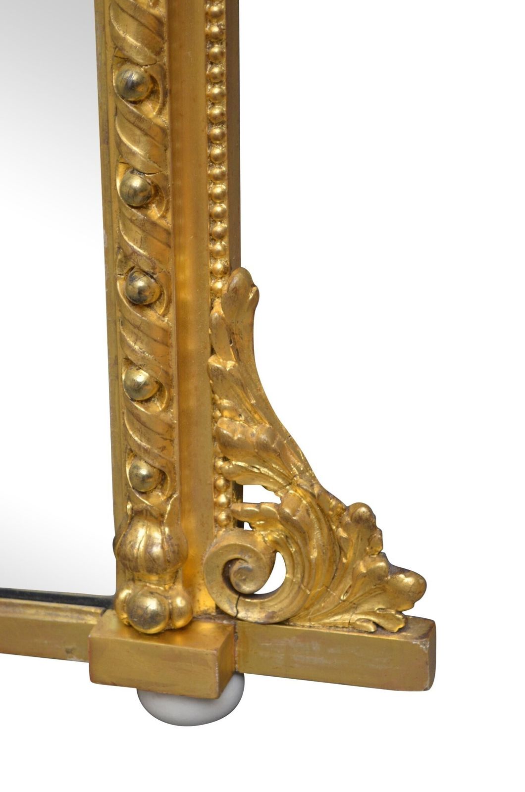 Antique Giltwood Overmantel Mirror With Original Gilt And Glass H83cm photo for sale