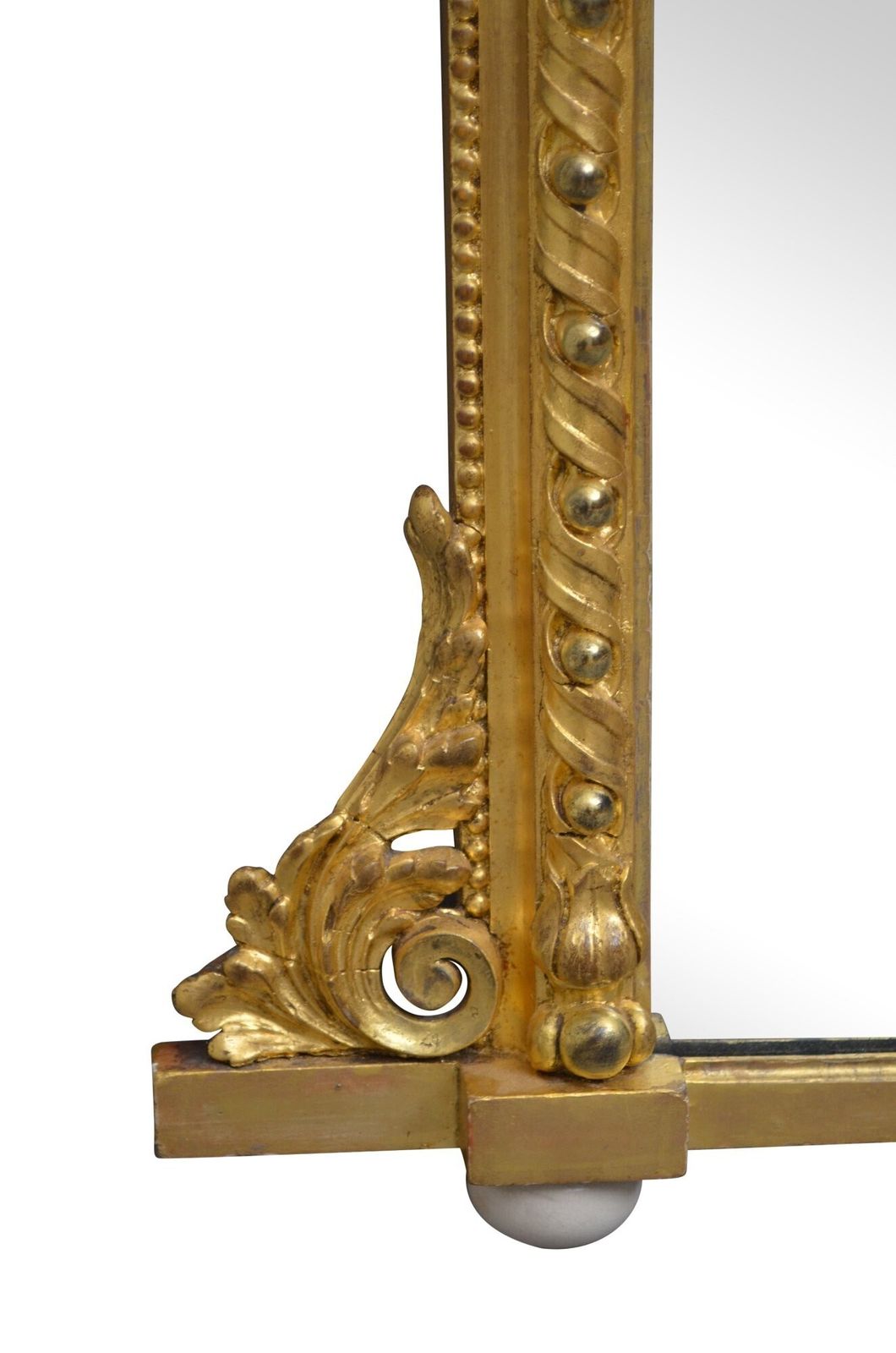 982.0 Antique Giltwood Overmantel Mirror With Original Gilt And Glass H83cm photo