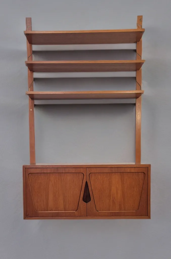 Wall Unit In Teak By Kjell Riise, Scandinavian Mid Century 1960s