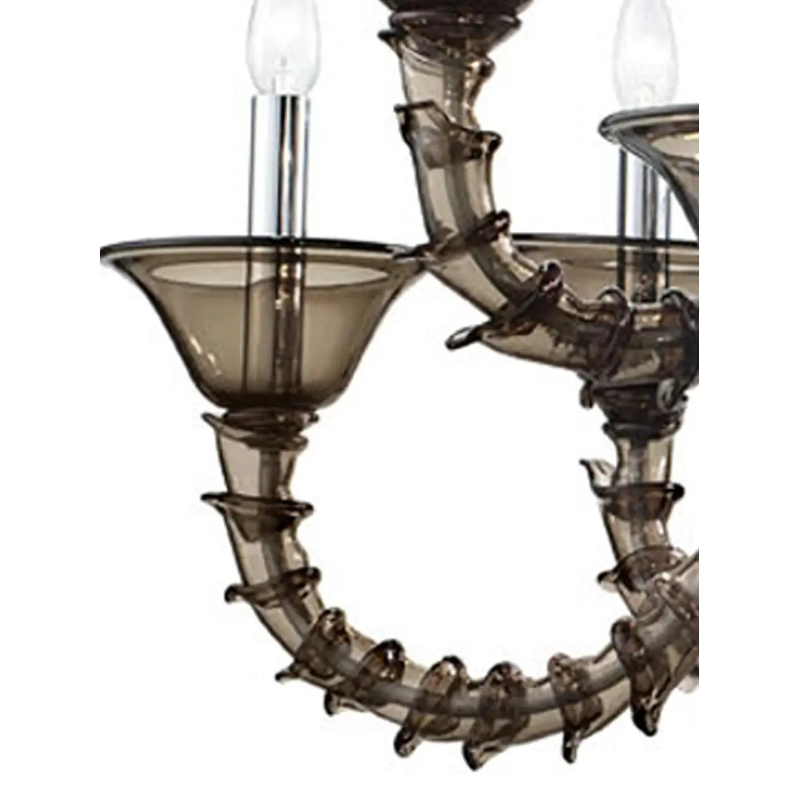 Handcrafted Modern Fumé Murano Glass Chandelier – Ca’ Rezzonico Collection photo for sale