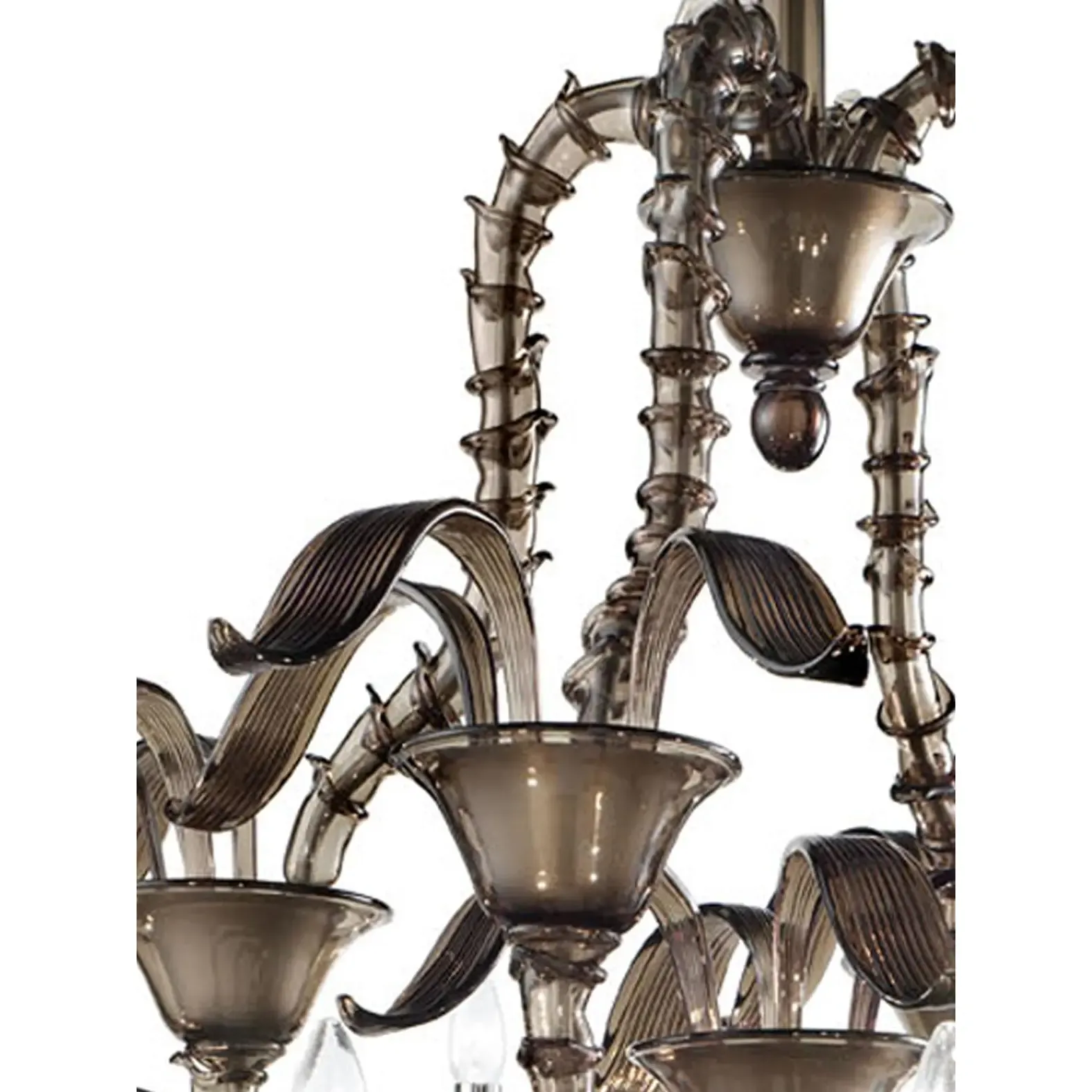 Handcrafted Modern Fumé Murano Glass Chandelier – Ca’ Rezzonico Collection photo Lighting