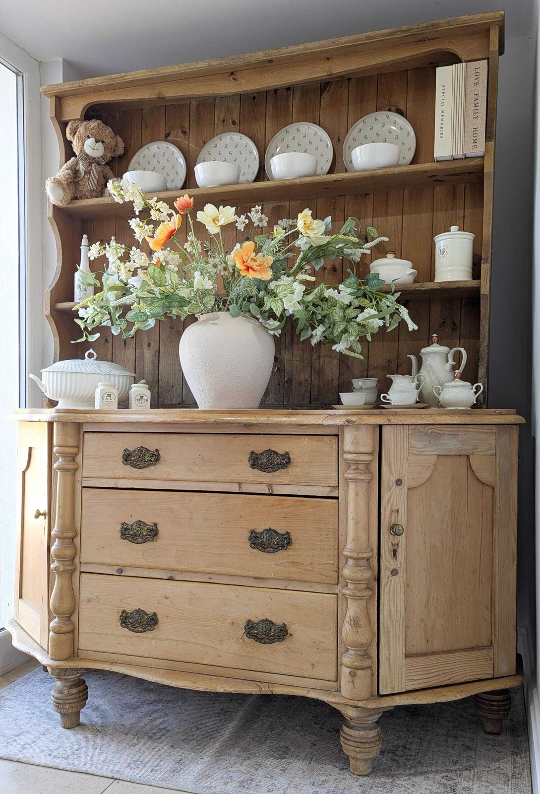 photo furniture Wonderful Vintage, Rustic, Country Farm House, Pine Welsh Dresser