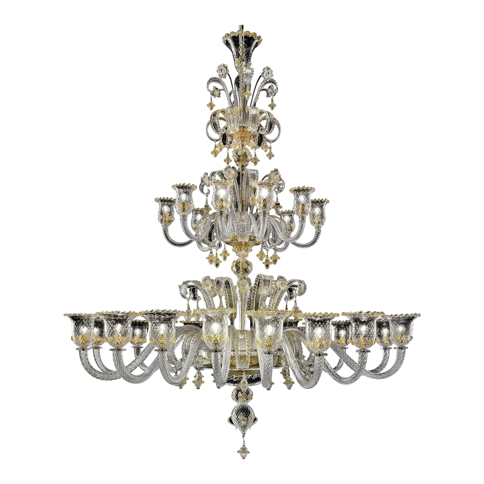 Imperial Style “Rigadin” Murano Glass Chandelier In Venetian Design