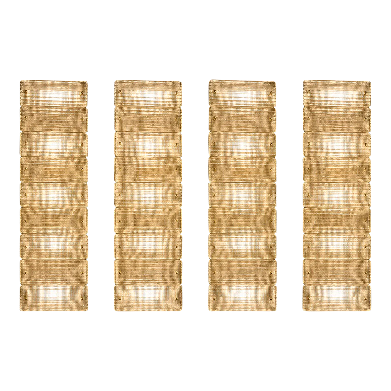 Elegant Italian Diamanté Murano Glass And Brass Flush Mount Wall Sconce Collection — Set Of 4