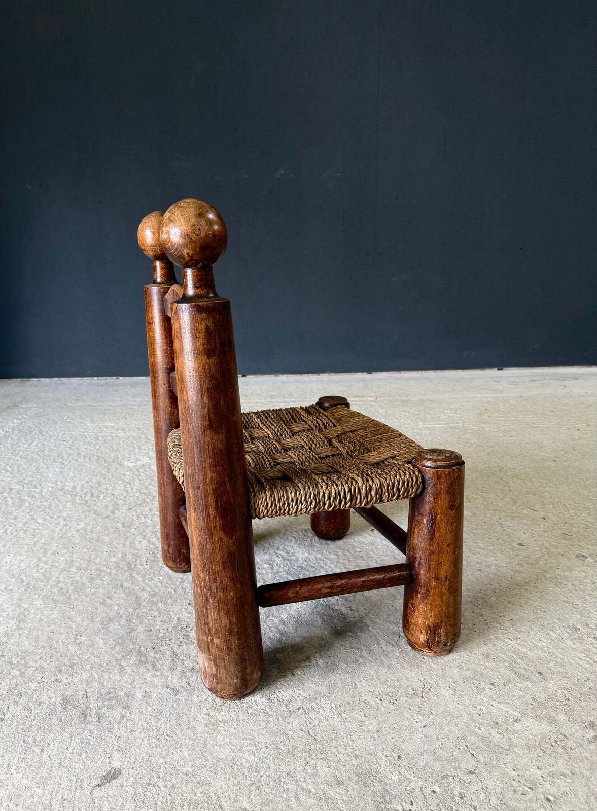 French Provincial Brutalist Design Low Stool By Charles Dudouyt, France 1940's photo 1100.0