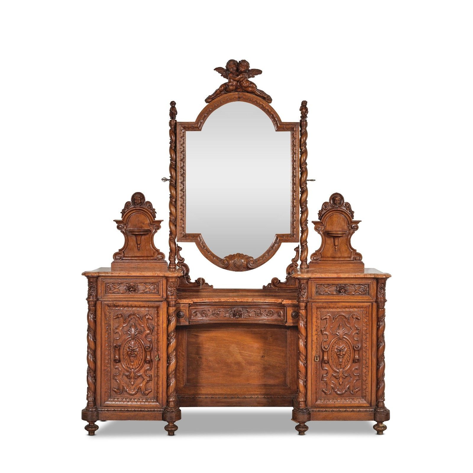 Furniture Antique Italian Renaissance Bedroom Set Attr Luigi Frullini 19th Century Chateau photo